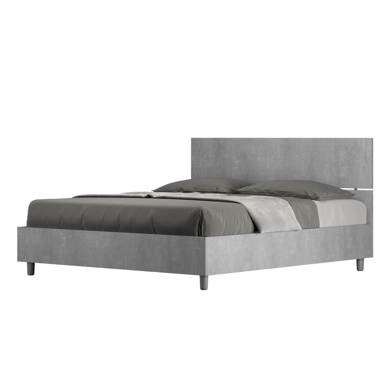 foto del prodotto letto matrimoniale 160x200 cm testata dritta demas senza rete,grigio