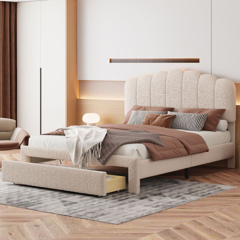 foto del prodotto letto matrimoniale 160x200,letto matrimoniale contenitore,letto imbottito,con testiera regolabile in altezza, 2 porte usb 1 porta type c, velluto