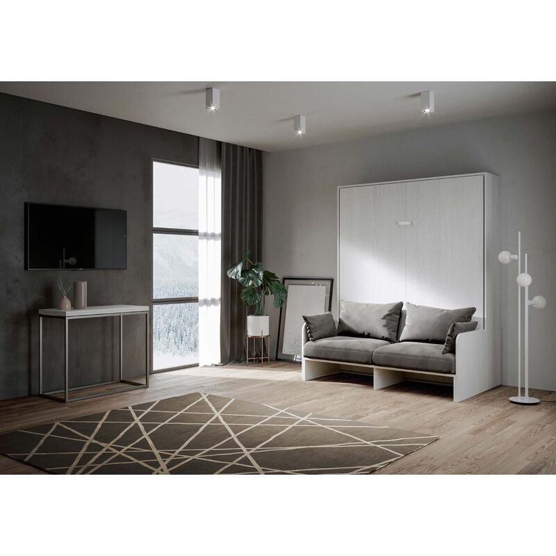 foto del prodotto letto matrimoniale a scomparsa 160 cm bianco kentaro sofa 