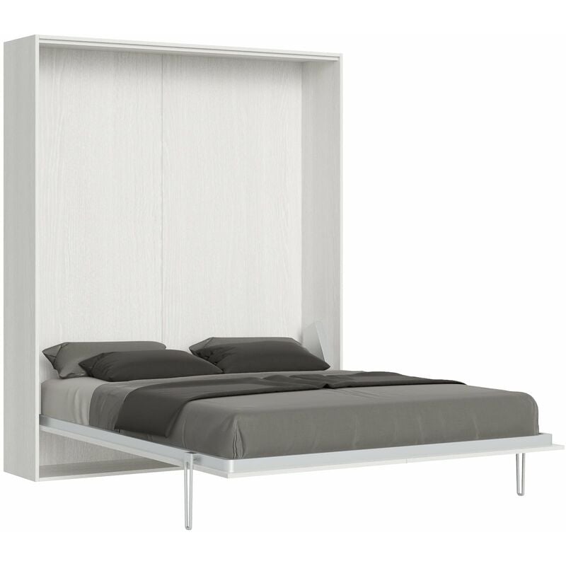 foto del prodotto letto matrimoniale a scomparsa salvaspazio kentaro h210 cm bianco