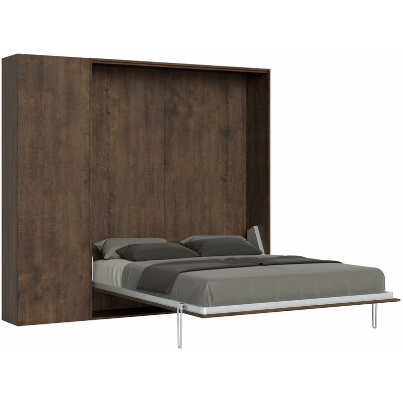 foto del prodotto letto matrimoniale a scomparsa salvaspazio kentaro h210 cm marrone