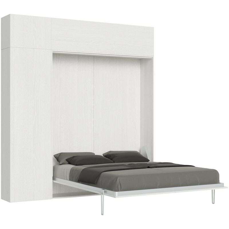 foto del prodotto letto matrimoniale a scomparsa salvaspazio kentaro h250 cm bianco