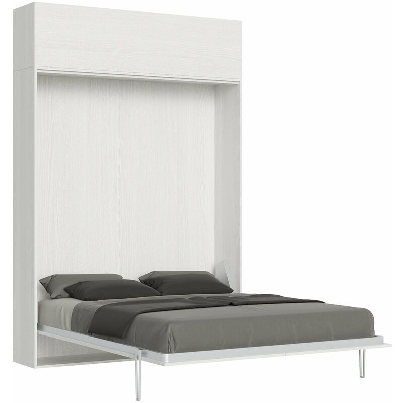 foto del prodotto letto matrimoniale a scomparsa salvaspazio kentaro h250 cm bianco