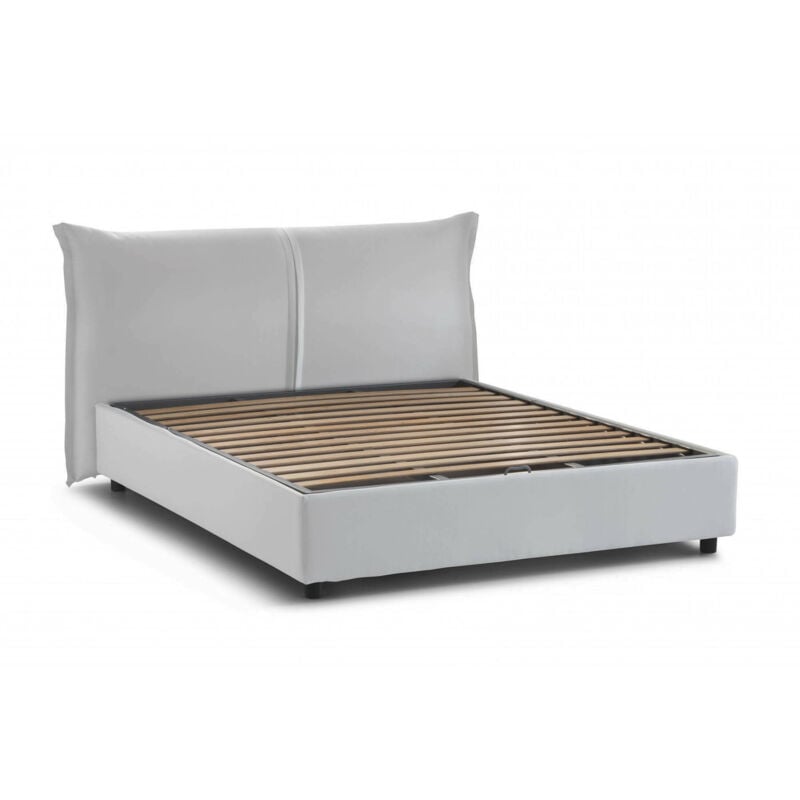 foto del prodotto letto matrimoniale abarat, letto contenitore con rivestimento in tessuto, 100 made in italy, apertura frontale, adatto per materasso cm 160x200,