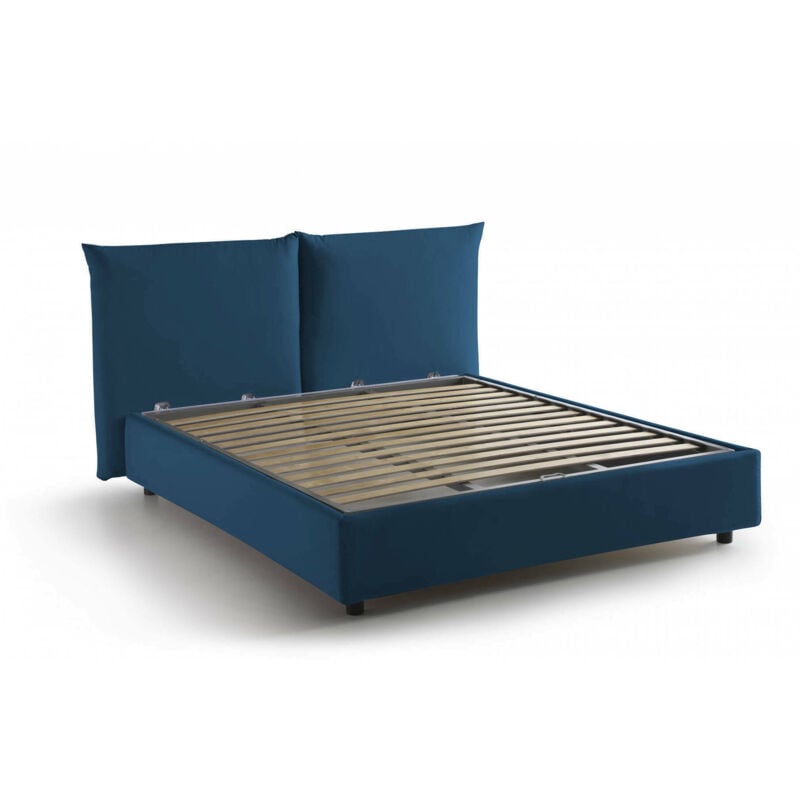 foto del prodotto letto matrimoniale alizarin, letto contenitore con rivestimento in tessuto, 100 made in italy, apertura frontale, adatto per materasso cm 160x190,
