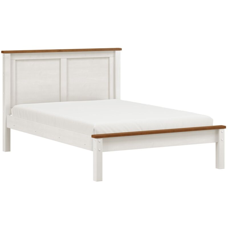 foto del prodotto letto matrimoniale alla francese 140x190 cm in legno bianco noce