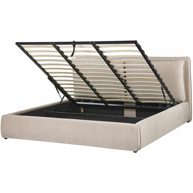 foto del prodotto letto matrimoniale beige con contenitore 180 x 200 cm bayonna