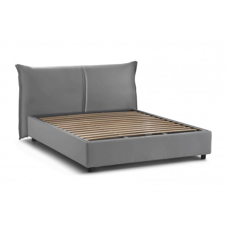 foto del prodotto letto matrimoniale brunetta, letto contenitore con rivestimento in tessuto, 100 made in italy, apertura frontale, adatto per materasso cm 160x190,