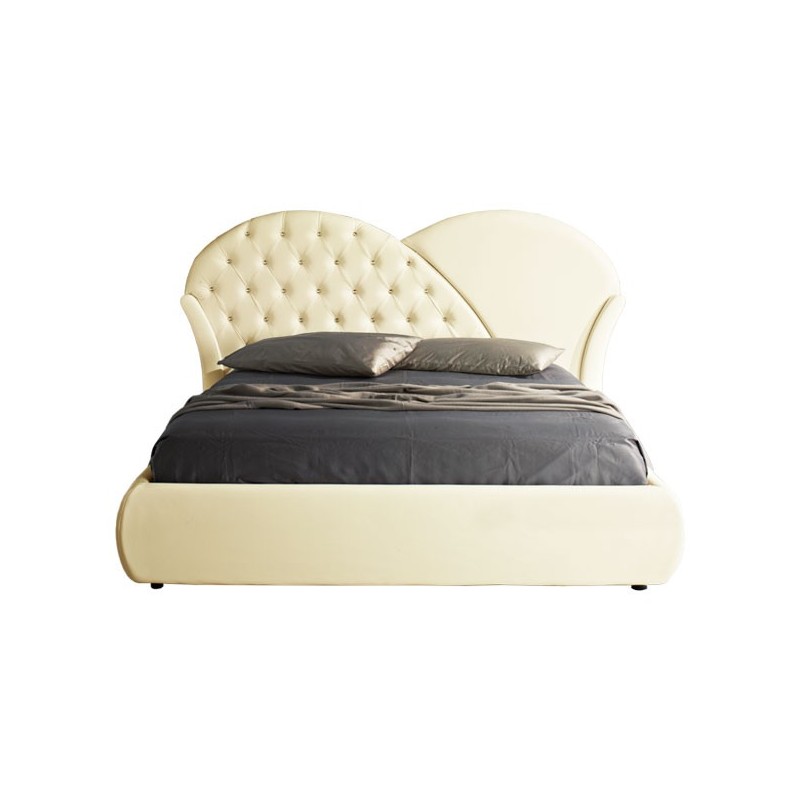 foto del prodotto letto matrimoniale c contenitore in ecopelle crema 215x220xh.122 cm effez