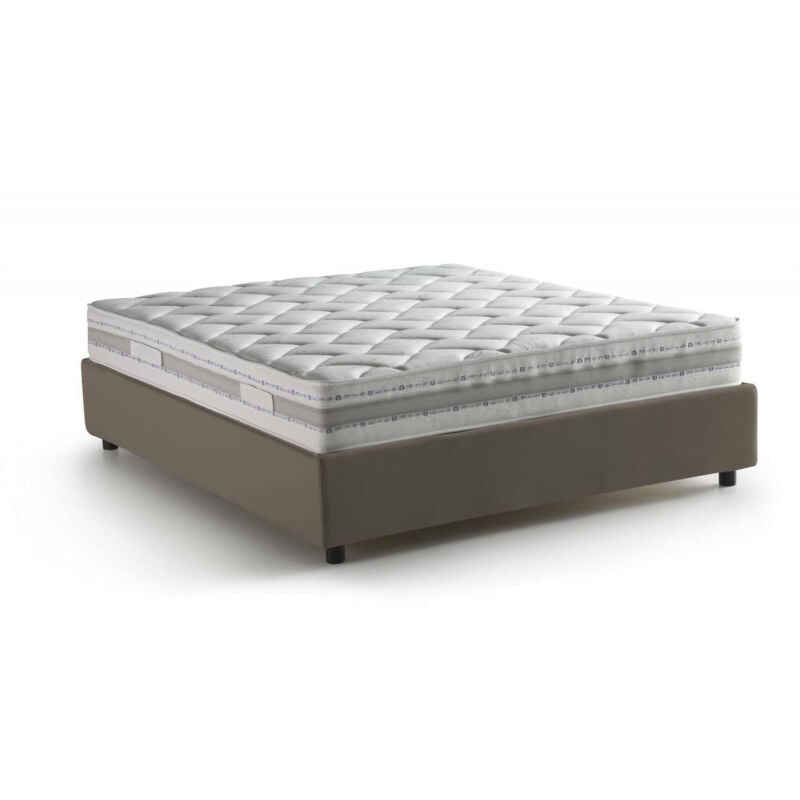 foto del prodotto letto matrimoniale cecilia, letto contenitore con rivestimento in ecopelle, 100 made in italy, apertura frontale, con materasso cm 160x190 incluso,