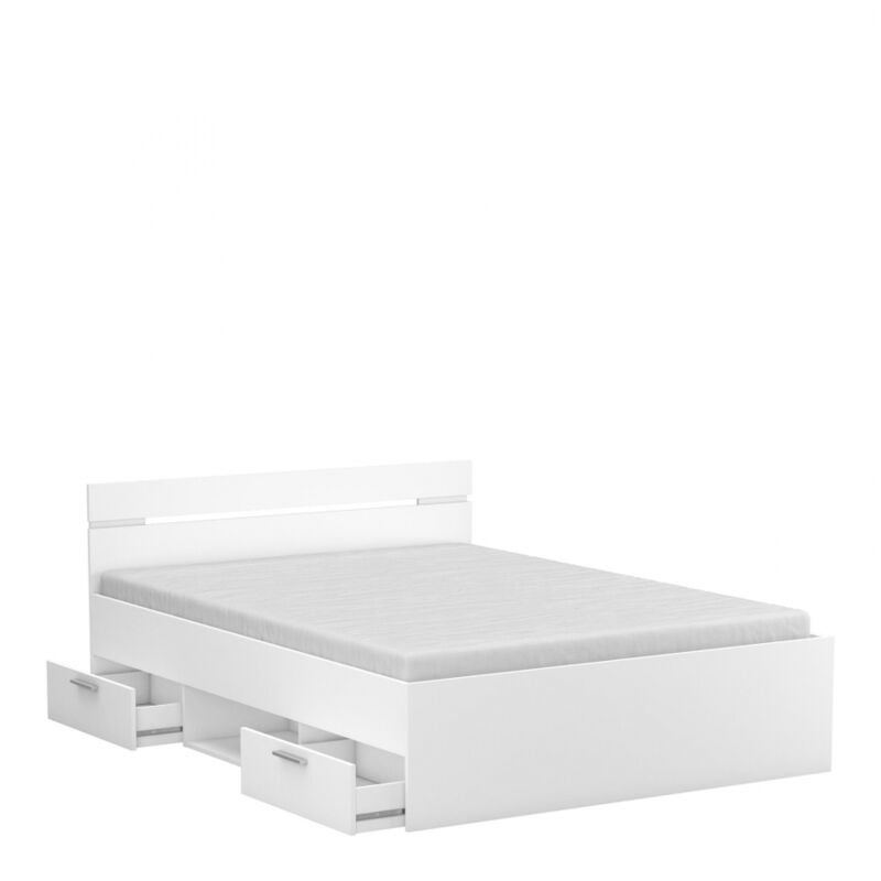 foto del prodotto letto matrimoniale con cassetti alaska bianco