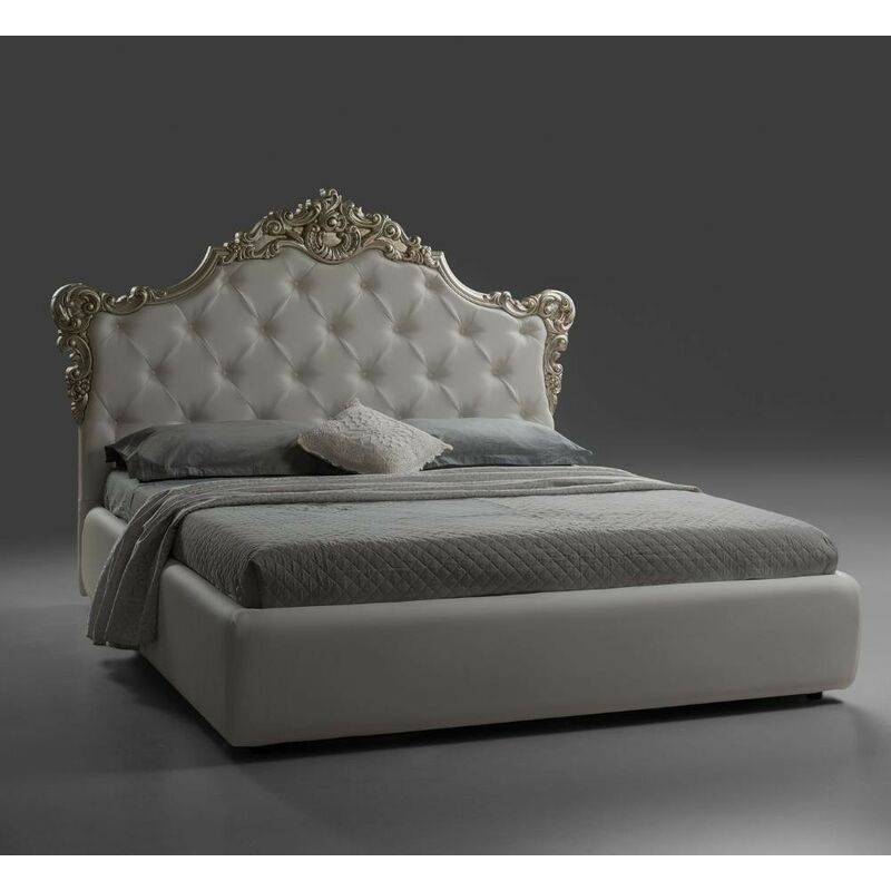 foto del prodotto letto matrimoniale con contenitore savoia colore bianco