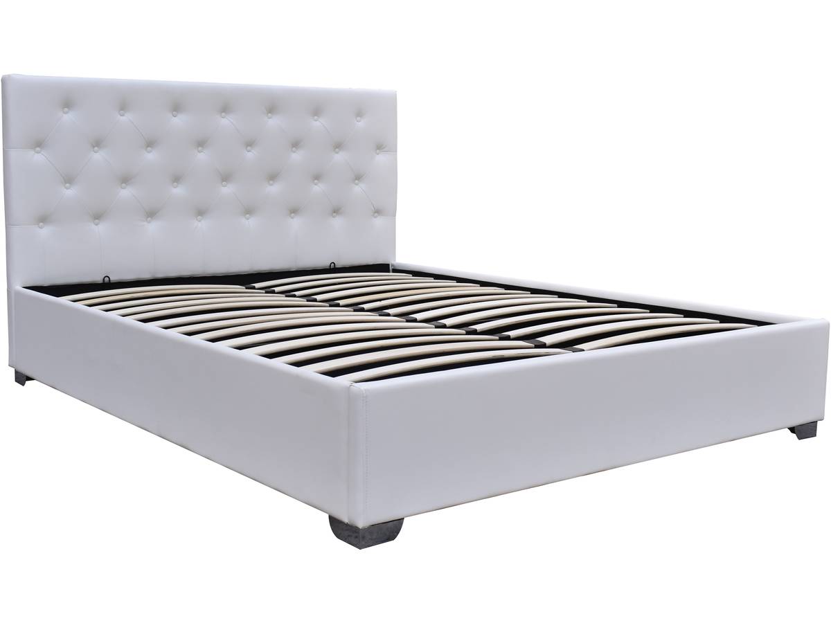foto del prodotto letto matrimoniale con contenitore tino 140 190 cm bianco