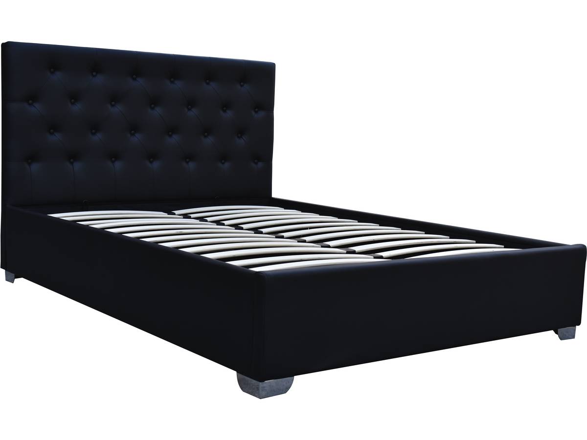 foto del prodotto letto matrimoniale con contenitore tino - 160 200 cm - nero