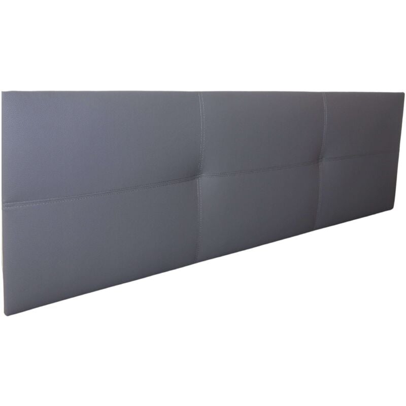 foto del prodotto letto matrimoniale con testiera isabella in similpelle grigia 165x52