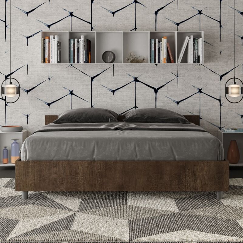 foto del prodotto letto matrimoniale contenitore 160x190 noce nuamo