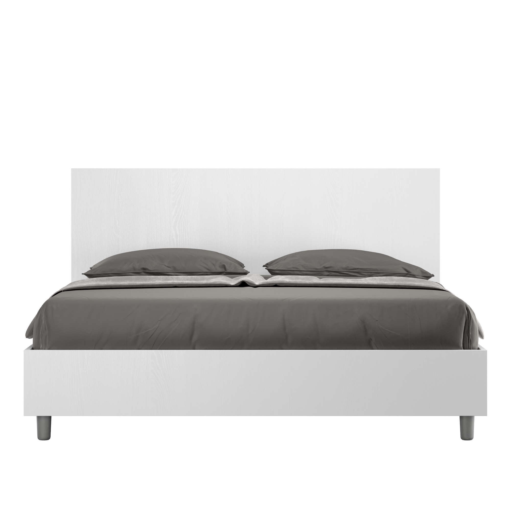 foto del prodotto letto matrimoniale contenitore doppia alzata 160x190 bianco frassino new egos