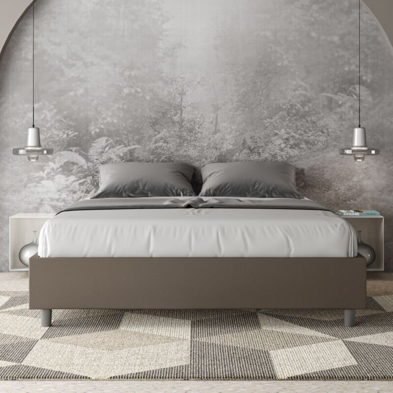 foto del prodotto letto matrimoniale contenitore imbottito 160x200 similpelle cappuccino azelia