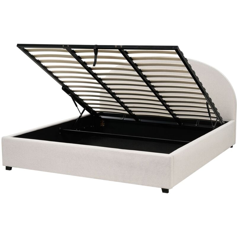 foto del prodotto letto matrimoniale contenitore minimalista beige chiaro 180 x 200 cm stile retr minimalista