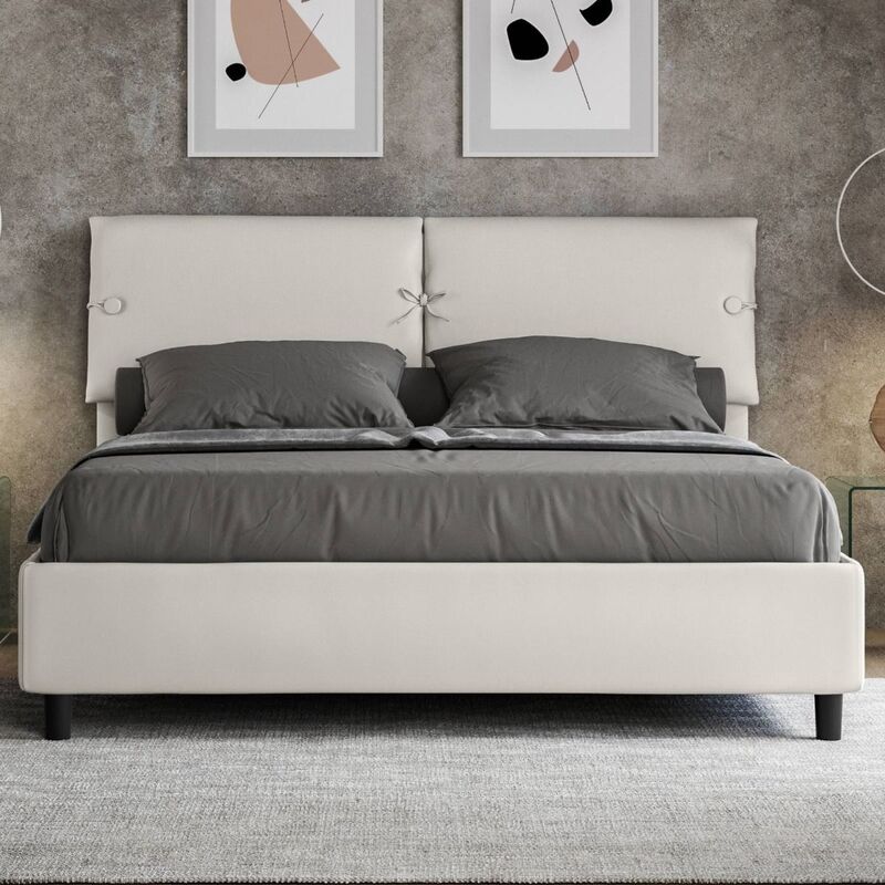 foto del prodotto letto matrimoniale contenitore sleeper bianco con rete