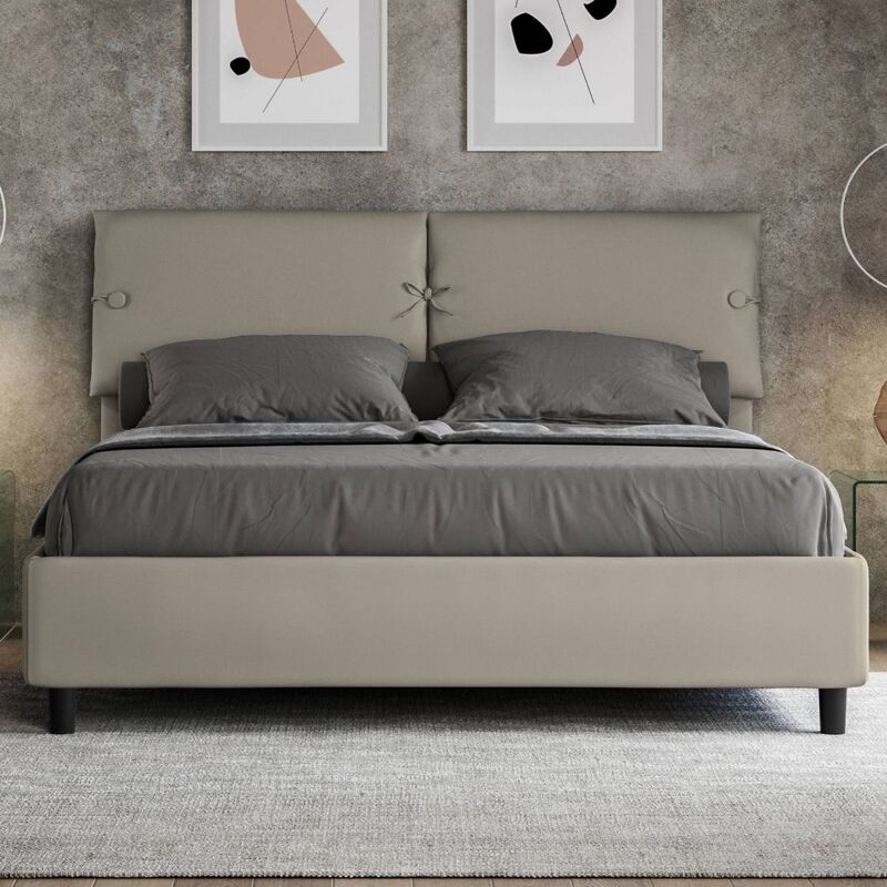 foto del prodotto letto matrimoniale contenitore sleeper tortora con rete