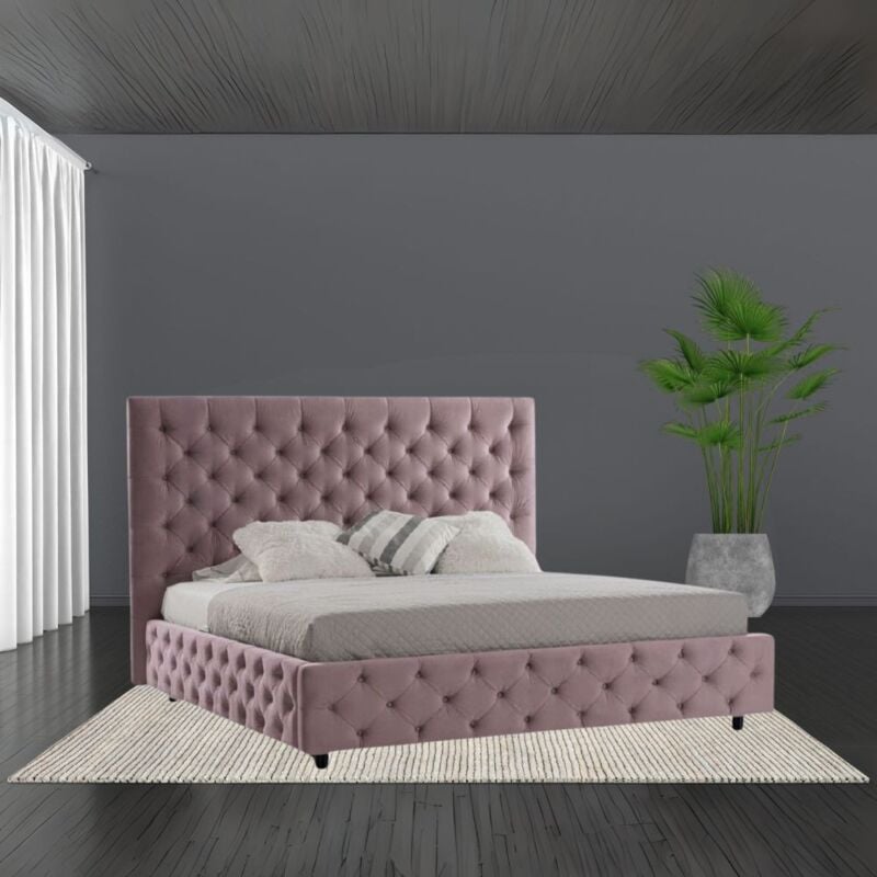 foto del prodotto letto matrimoniale contenitore sondrio colore rosa