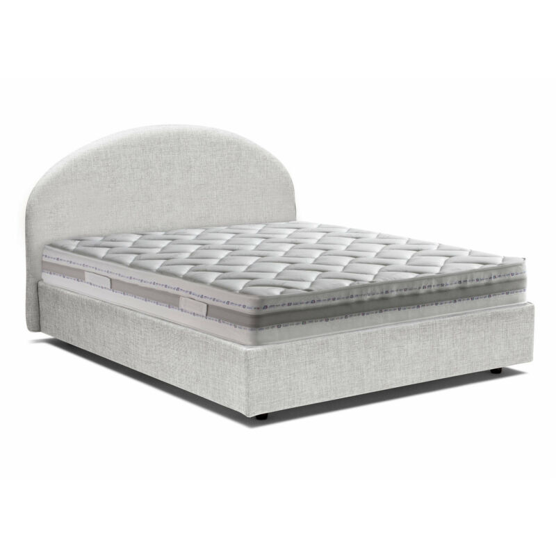 foto del prodotto letto matrimoniale cora, letto contenitore con rivestimento in tessuto, 100 made in italy, apertura frontale, con materasso cm 160x190 incluso,