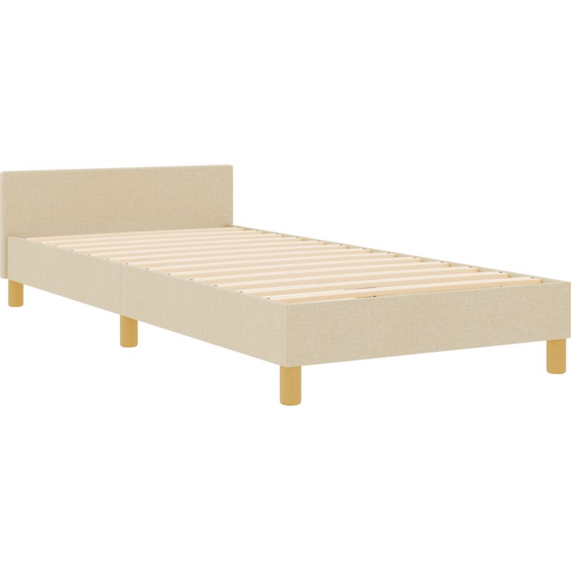 foto del prodotto letto matrimoniale crema 100x200 cm tessuto vidaxl