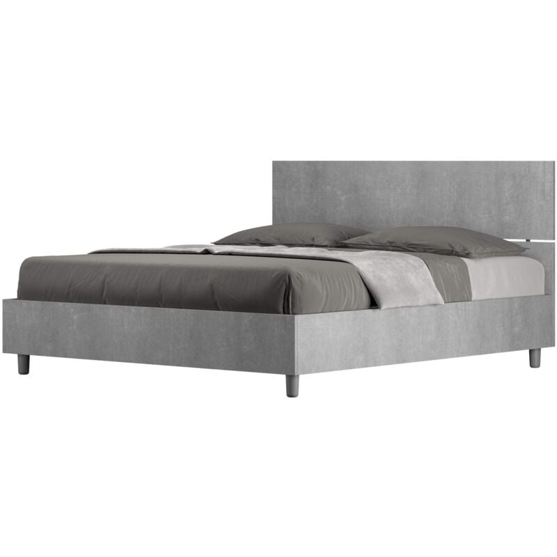 foto del prodotto letto matrimoniale demas tipologia letto senza rete dimensione rete 160x200 tipologia testata testata dritta colore grigio