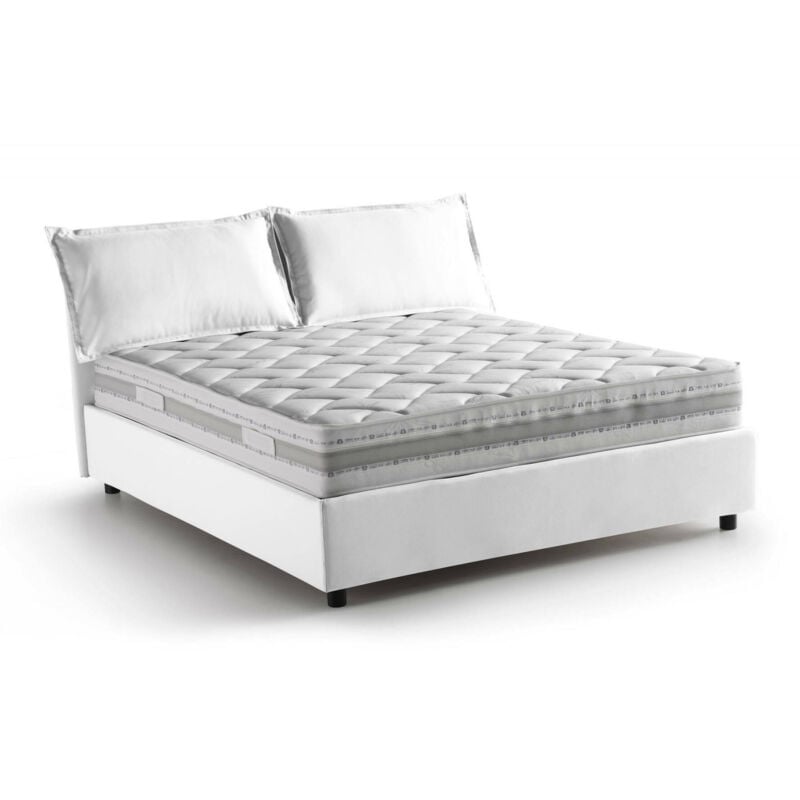 foto del prodotto letto matrimoniale denise, letto contenitore con rivestimento in tessuto, 100 made in italy, apertura frontale, con materasso cm 160x190 incluso,