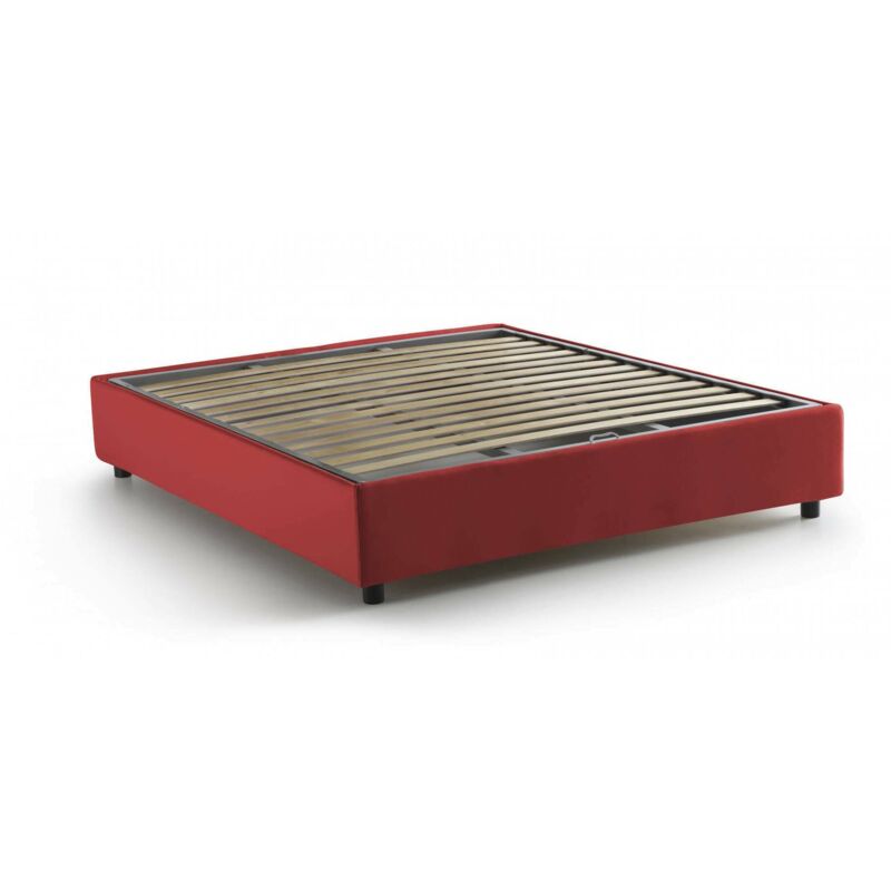 foto del prodotto letto matrimoniale elisa, letto contenitore con rivestimento in tessuto, 100 made in italy, apertura frontale, adatto per materasso cm 160x190,