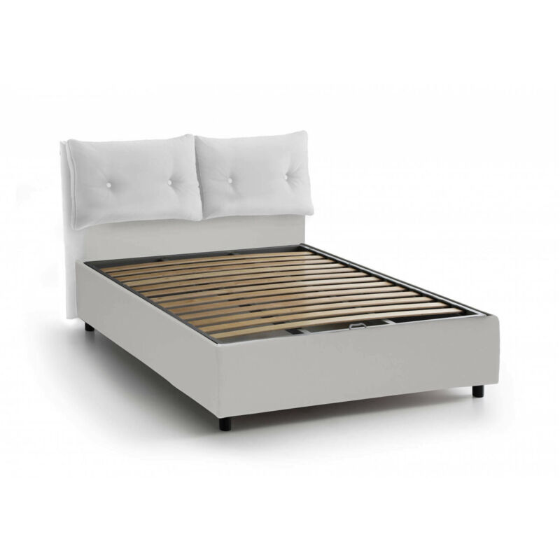 foto del prodotto letto matrimoniale elisabetta, letto contenitore con rivestimento in tessuto, 100 made in italy, apertura frontale, adatto per materasso cm 160x190,