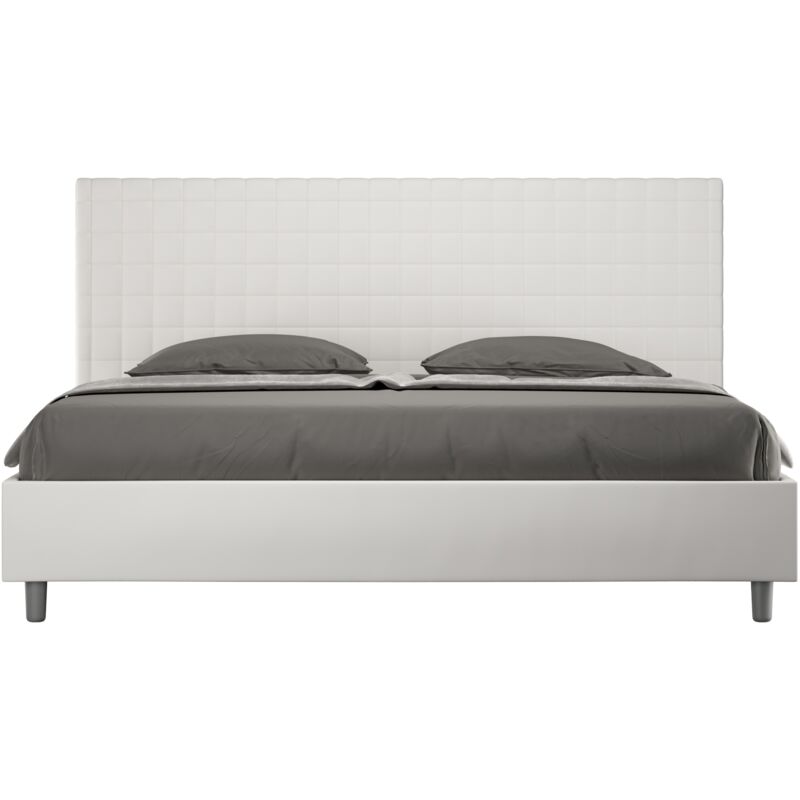 foto del prodotto letto matrimoniale extra large 200x200 cm con rete e contenitore sunny bianco