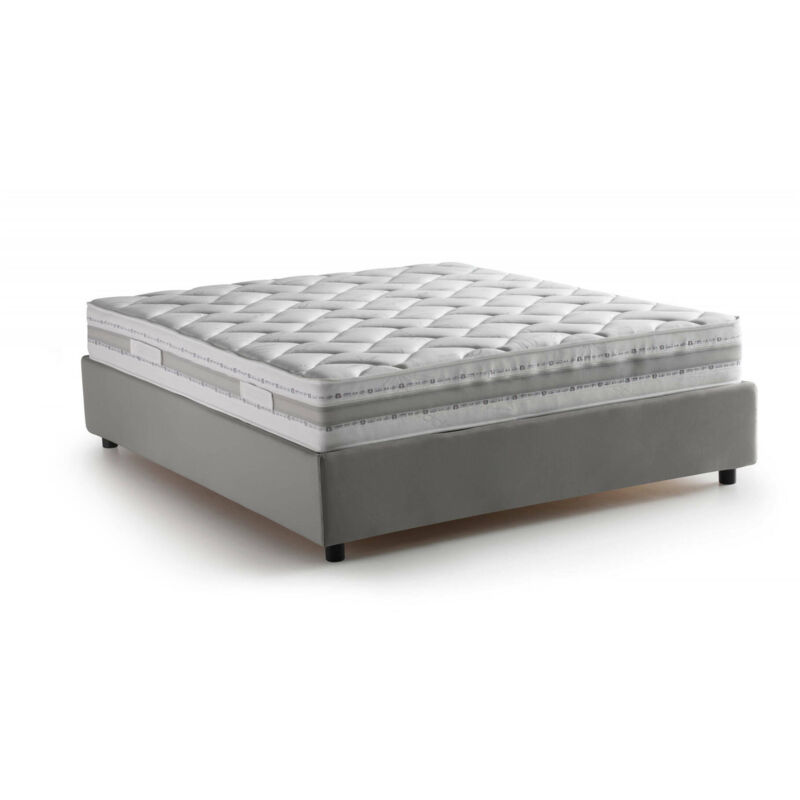 foto del prodotto letto matrimoniale gioia, letto contenitore con rivestimento in tessuto, 100 made in italy, apertura frontale, con materasso cm 140x200 incluso,