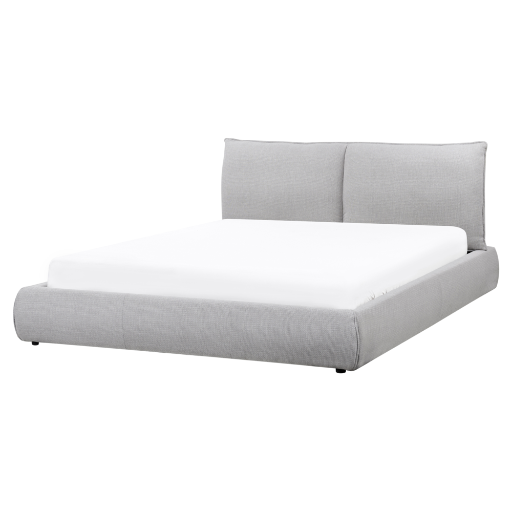 foto del prodotto letto matrimoniale imbottito in tessuto grigio 160 x 200 cm stile classico camera da letto
