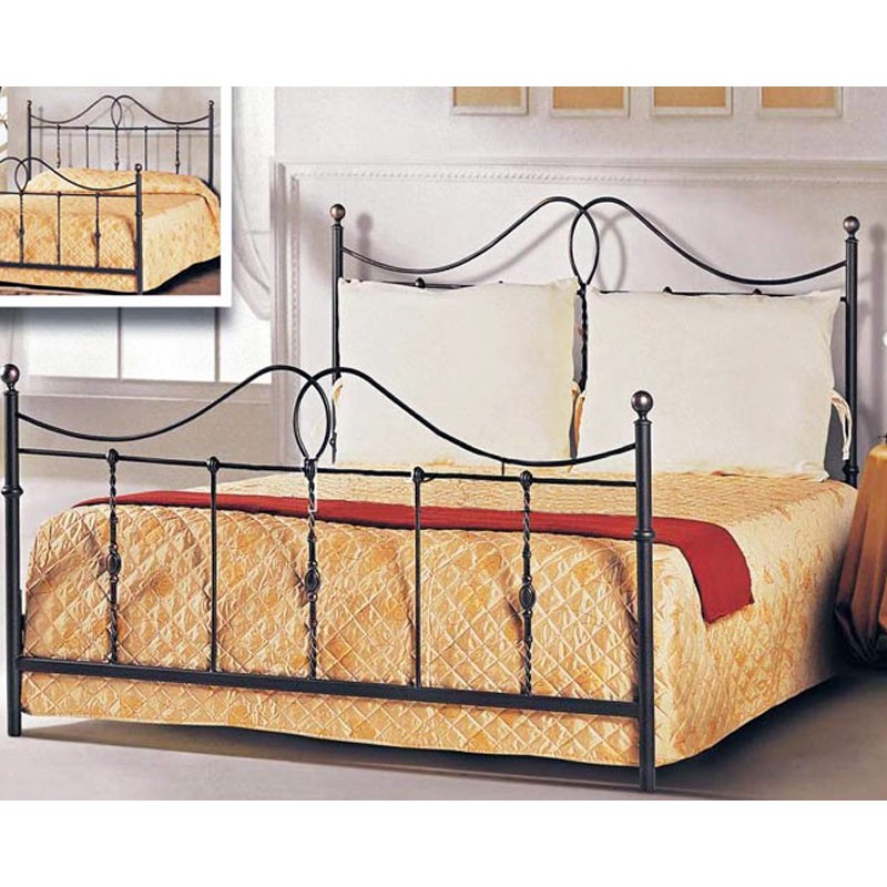 foto del prodotto letto matrimoniale in ferro battuto color antracite 172x202xh.130 cm