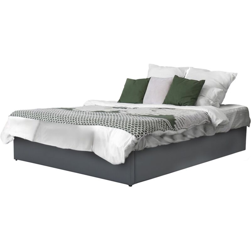 foto del prodotto letto matrimoniale in pvc ava con contenitore 140 x 190 cm grigio
