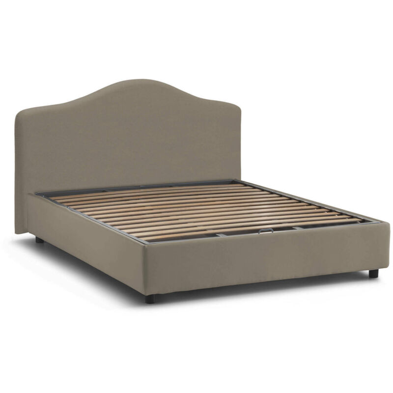foto del prodotto letto matrimoniale isotta, letto contenitore con rivestimento in tessuto, 100 made in italy, apertura frontale, adatto per materasso cm 160x200,