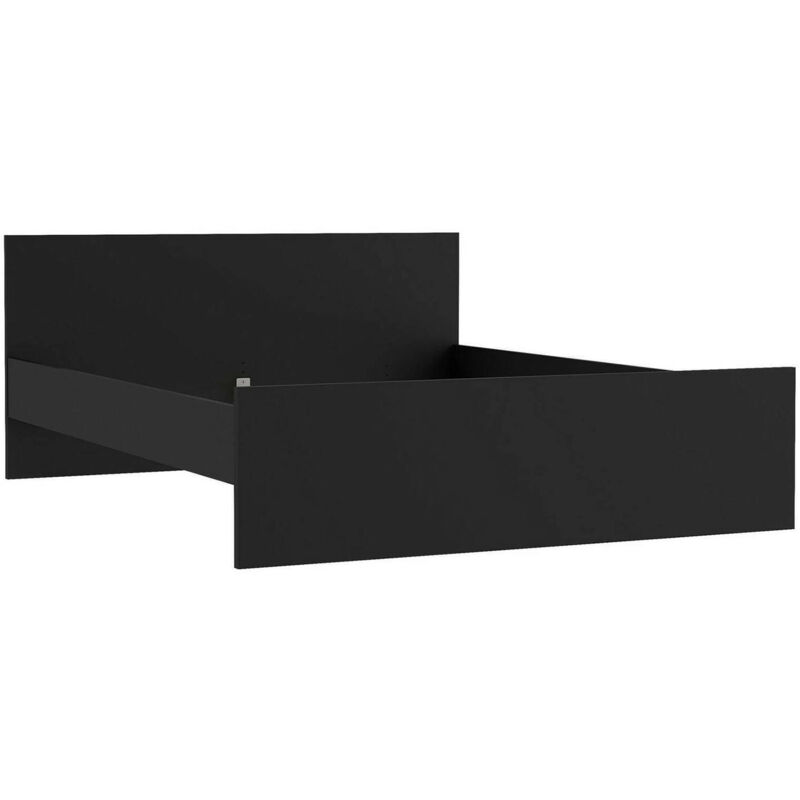 foto del prodotto letto matrimoniale kaitak, sommier per camera da letto, giroletto per stanza, struttura porta materasso, 207x166 h80 cm, nero dmora