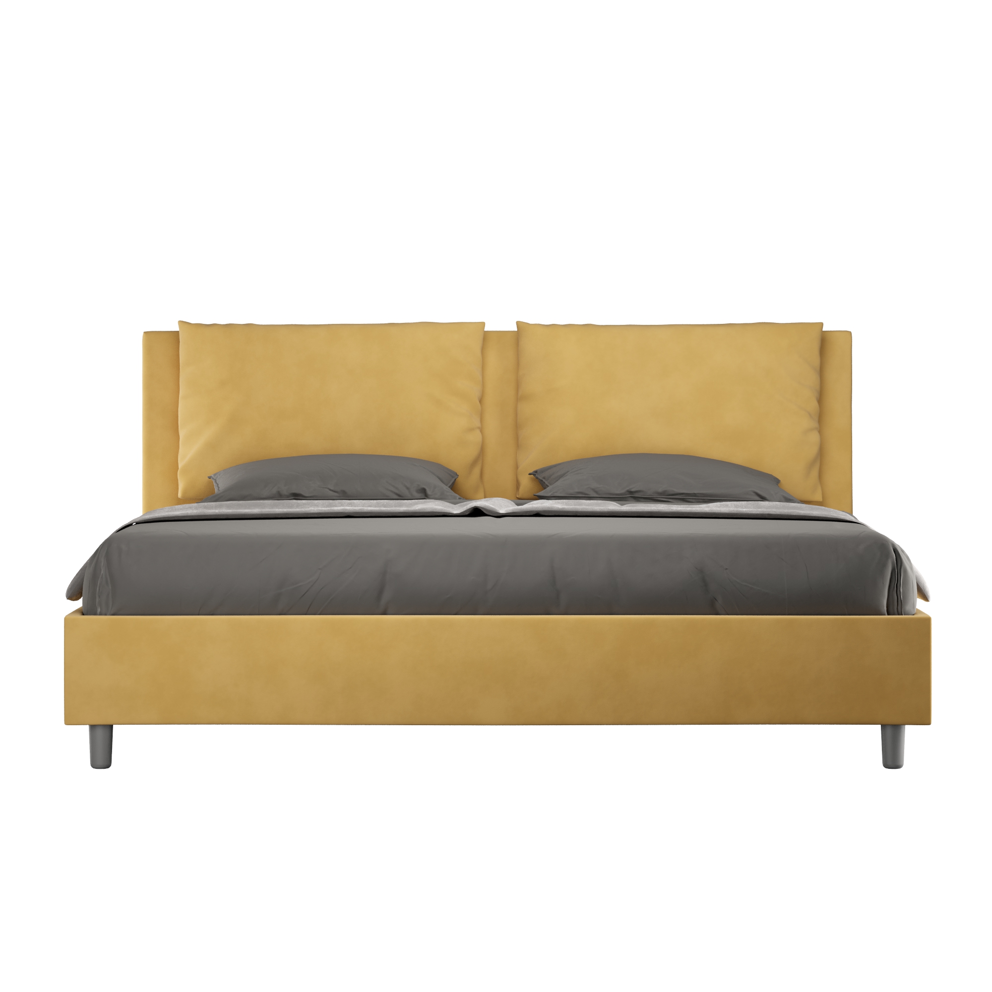 foto del prodotto letto matrimoniale large 180x200 cm senza rete antea ocra
