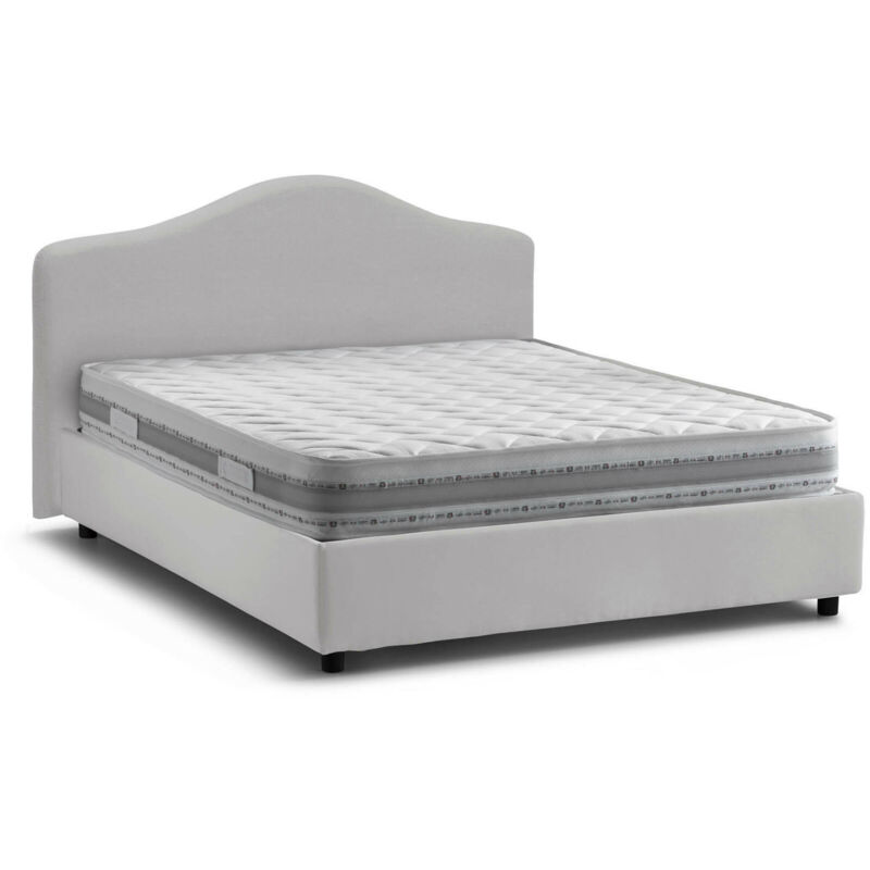 foto del prodotto letto matrimoniale mirta, letto contenitore con rivestimento in tessuto, 100 made in italy, apertura frontale, con materasso cm 160x200 incluso,