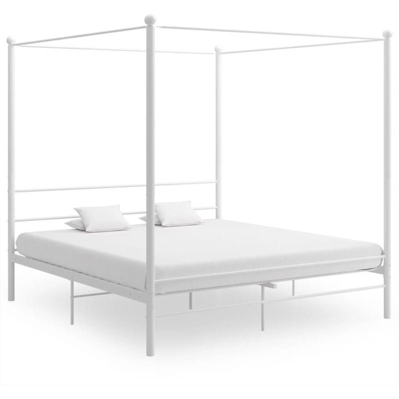 foto del prodotto letto matrimoniale moderno ,letto a baldacchino struttura letto ,bianco in metallo 180x200 cm itd20301