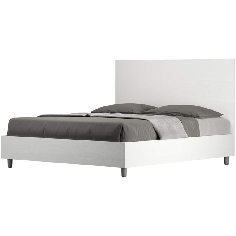 foto del prodotto letto matrimoniale new egos tipologia letto con rete e contenitore dimensione rete 160x200 colore bianco frassino
