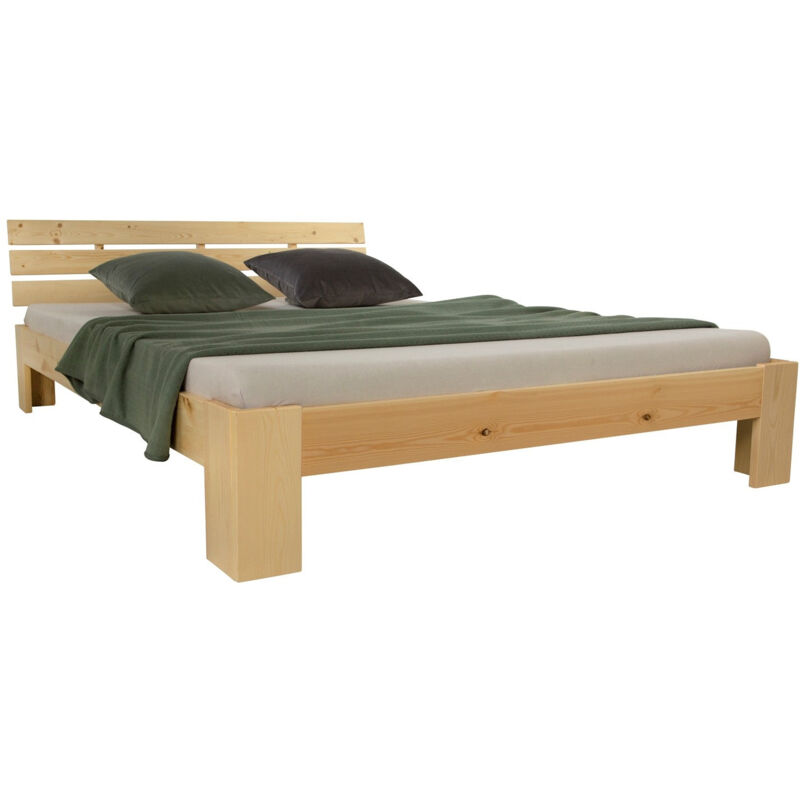 foto del prodotto letto matrimoniale per 2 persone con rete a doghe in legno 140x200cm lit06162
