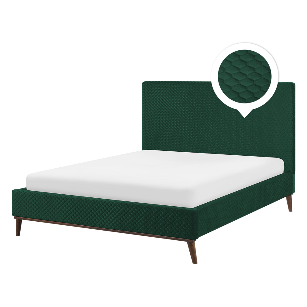 foto del prodotto letto matrimoniale tessuto verde 140 cm 6 struttura imbottita a nido d 39 ape trapuntato