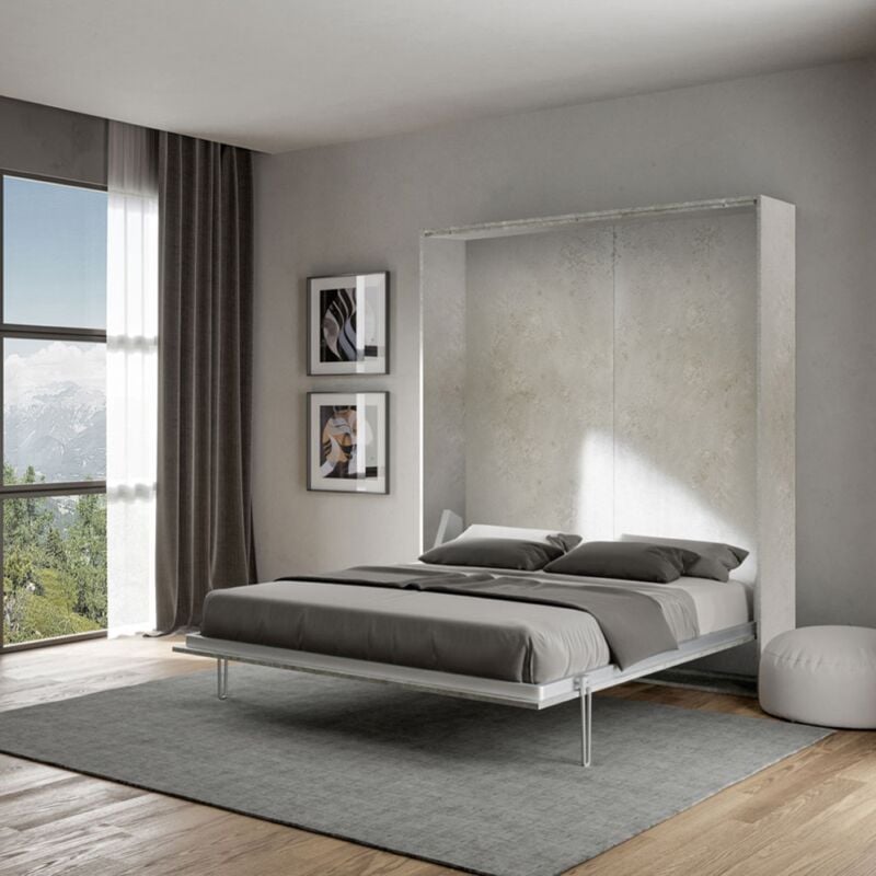 foto del prodotto letto matrimoniale theres a scomparsa verticale grigio 174x39xh210 cm