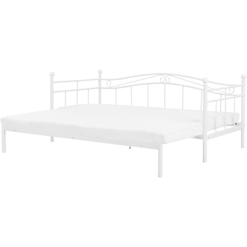 foto del prodotto letto metallo bianco allungabile rete a doghe classico 90 180 x 200 cm tulle