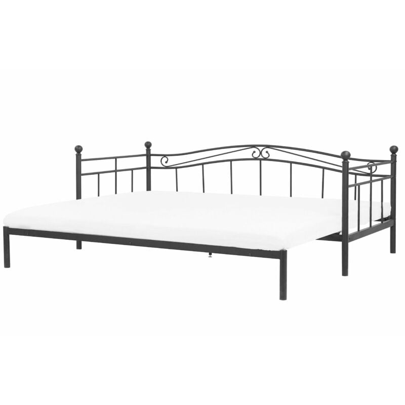 foto del prodotto letto metallo nero allungabile rete a doghe classico 80 160 x 200 cm tulle