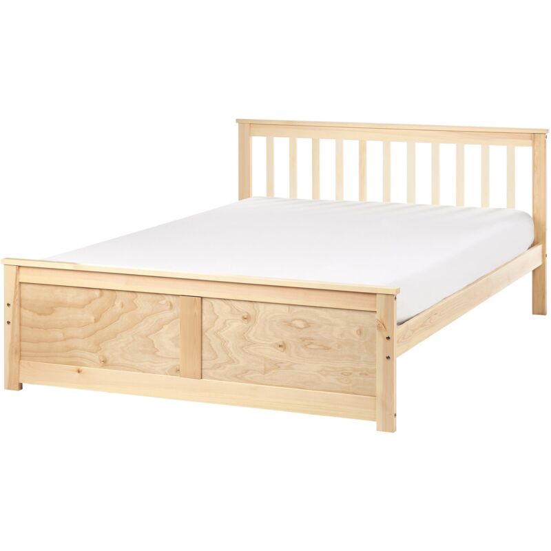 immagine 0 del prodotto letto minimalista in pino mdf con rete a doghe 140 x 200 cm in legno chiaro olendon