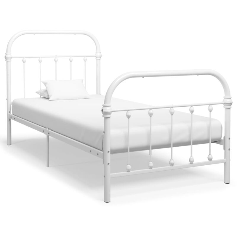 foto del prodotto letto moderno in metallo bianco look elegante varie dimensioni dimensioni 90x200 cm